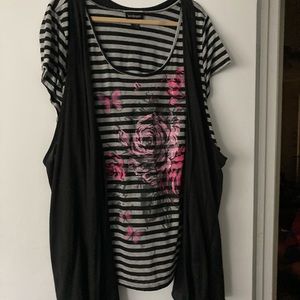 Lane Bryant short sleeve shirt w/vest